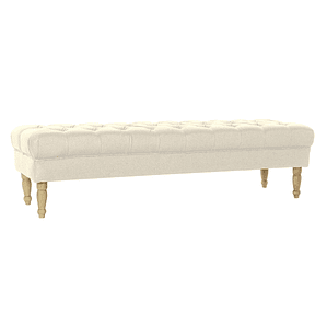 Banqueta Home ESPRIT Crema Poliéster y Madera