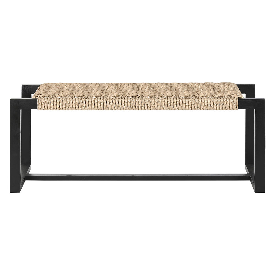 Banqueta Home ESPRIT Negro 120x40x45 cm Teca 3