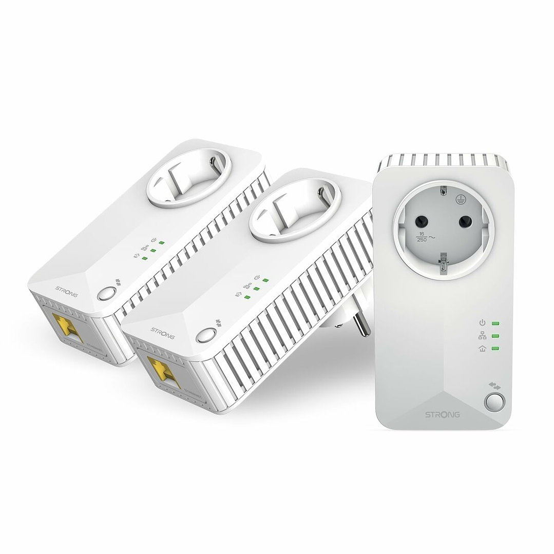 Adaptador PLC STRONG Blanco Ethernet Plug and Play 1