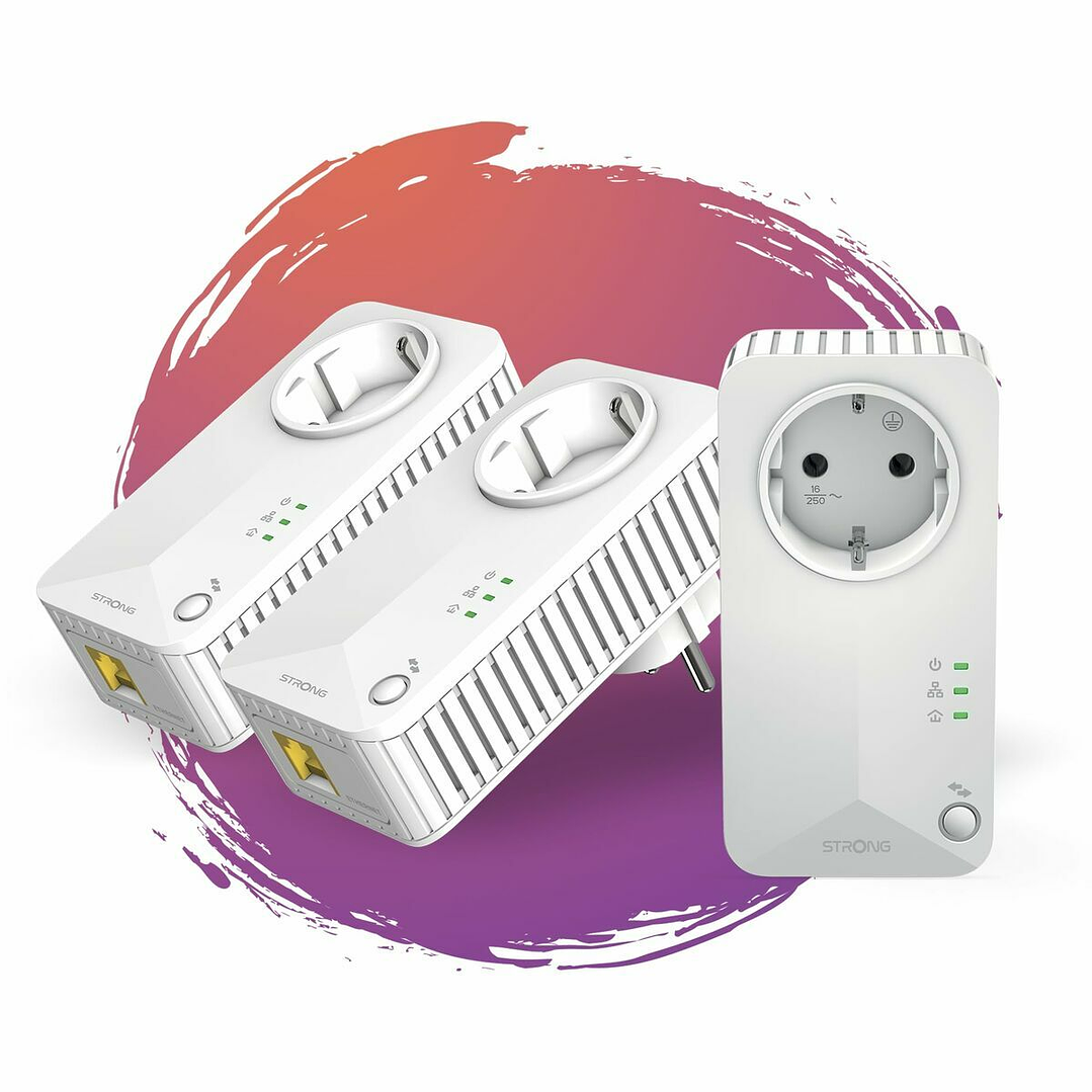 Adaptador PLC STRONG Blanco Ethernet Plug and Play 3