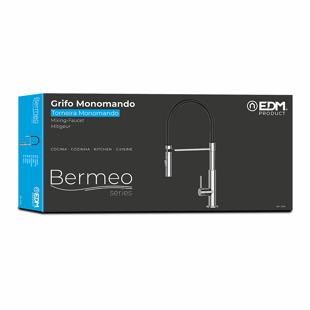 Grifo Monomando Cocina EDM BERMEO 01196 Plateado 3