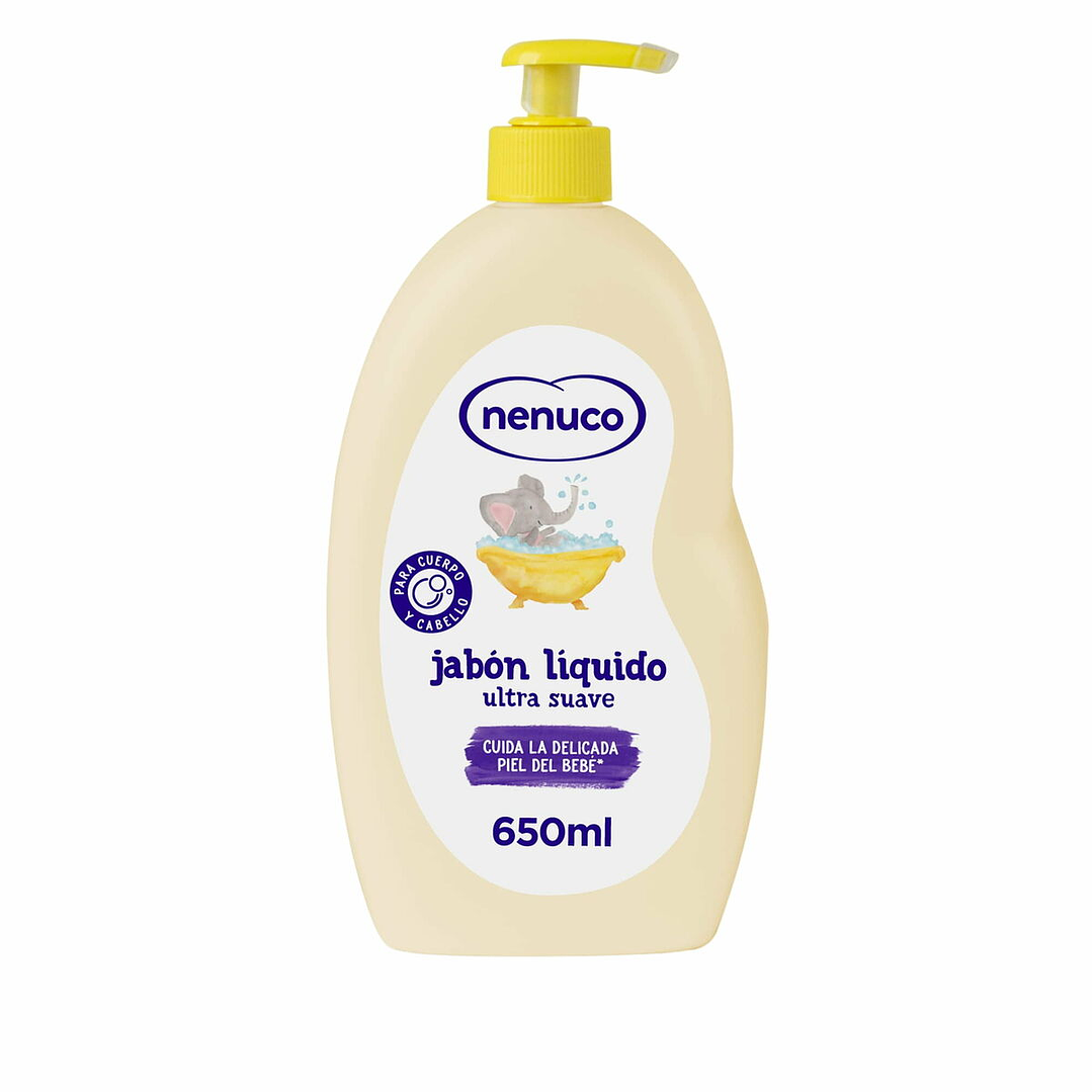 Jabón Líquido Nenuco 650 ml Suave para Bebés y Piel Sensible 1