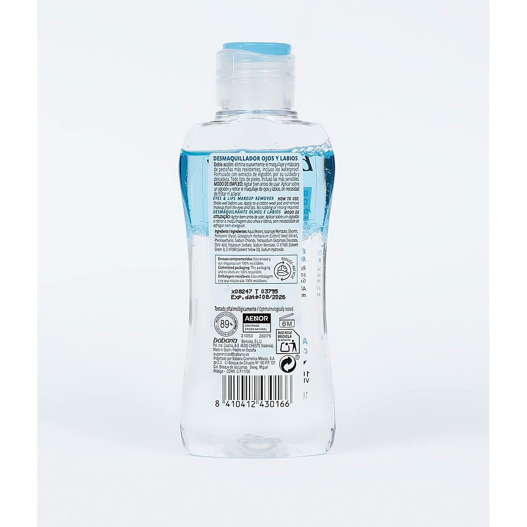 Desmaquillante Bifásico Babaria 100 ml Ojos y Labios 2