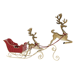 Adorno Navideño Reno Home ESPRIT Rojo Metal Decorativo