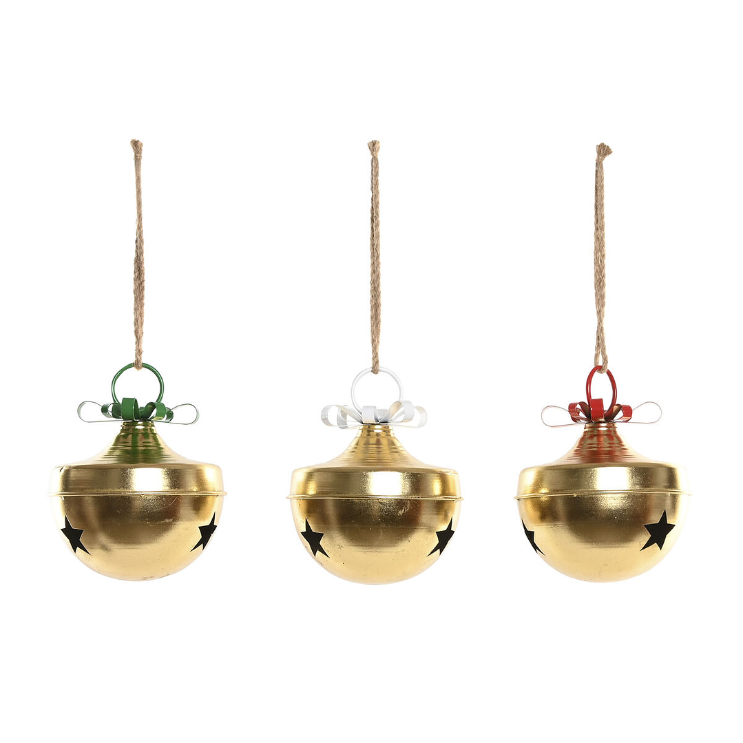 Bolas de Navidad Home ESPRIT Metal 3 Unidades 1