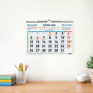 Calendario de Pared Finocam 2026 Multicolor 30x21 cm