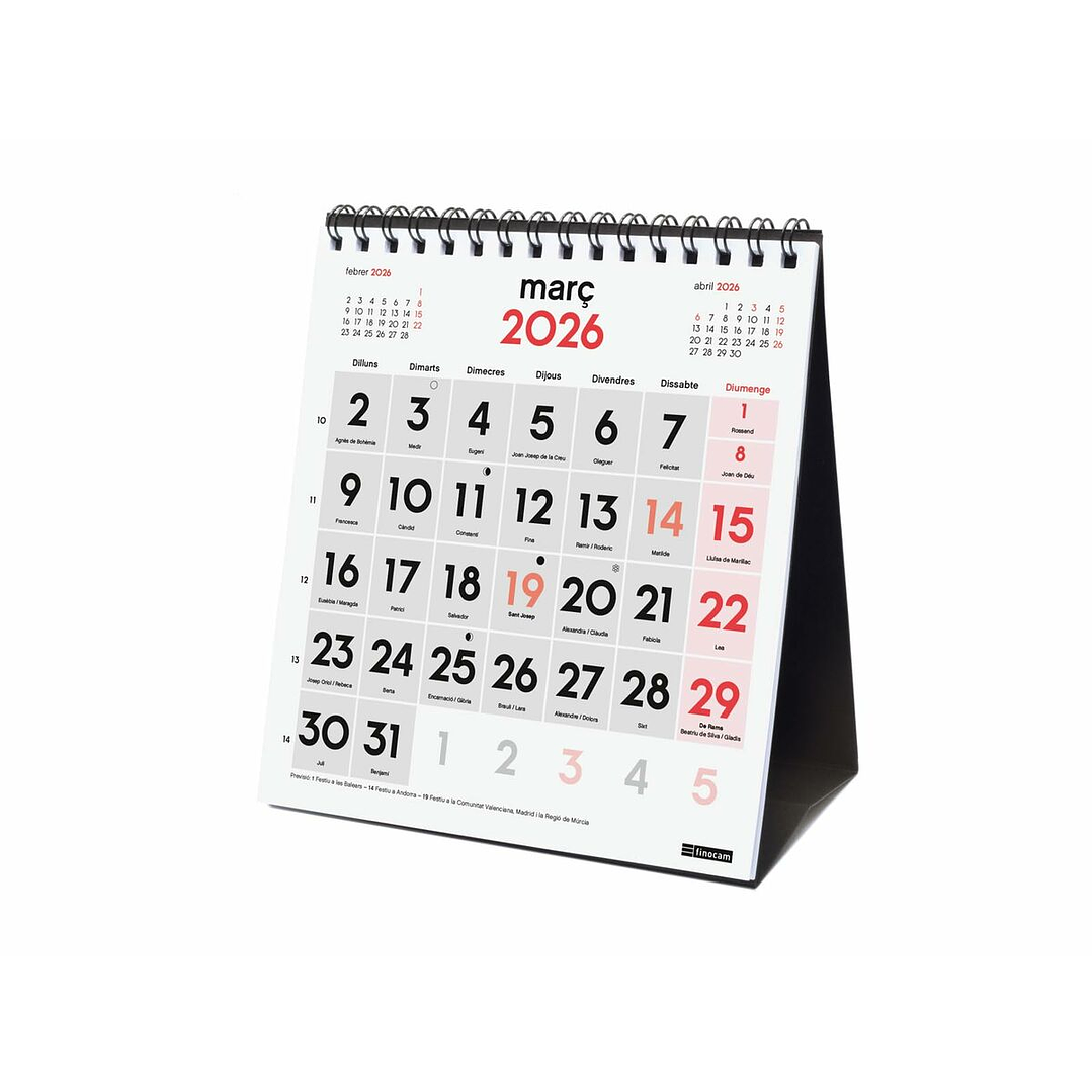 Calendario Sobremesa Finocam 2026 Catalán 14x15 cm 3