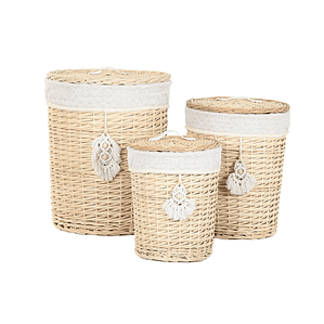 Cesto Ropa Sucia Home ESPRIT Mimbre Boho (3 uds)