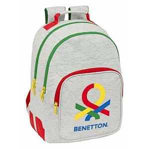 Mochila Escolar Benetton Pop Gris 32x42x15 cm
