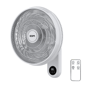 Ventilador de Pared EDM Blanco 50W Ø40 cm con Mando