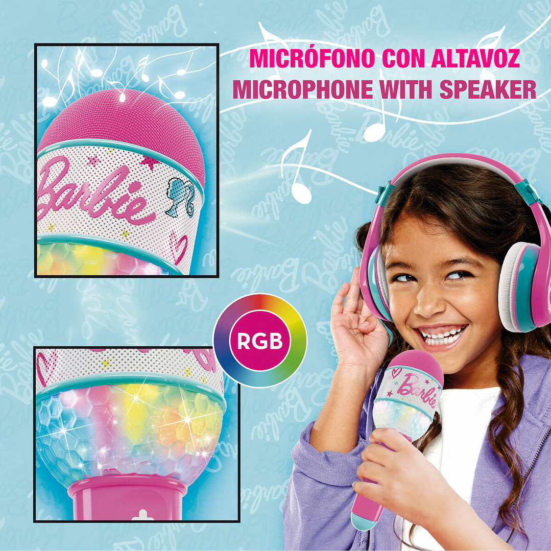 Auriculares Bluetooth Barbie Infantiles con Luz y Sonido 5