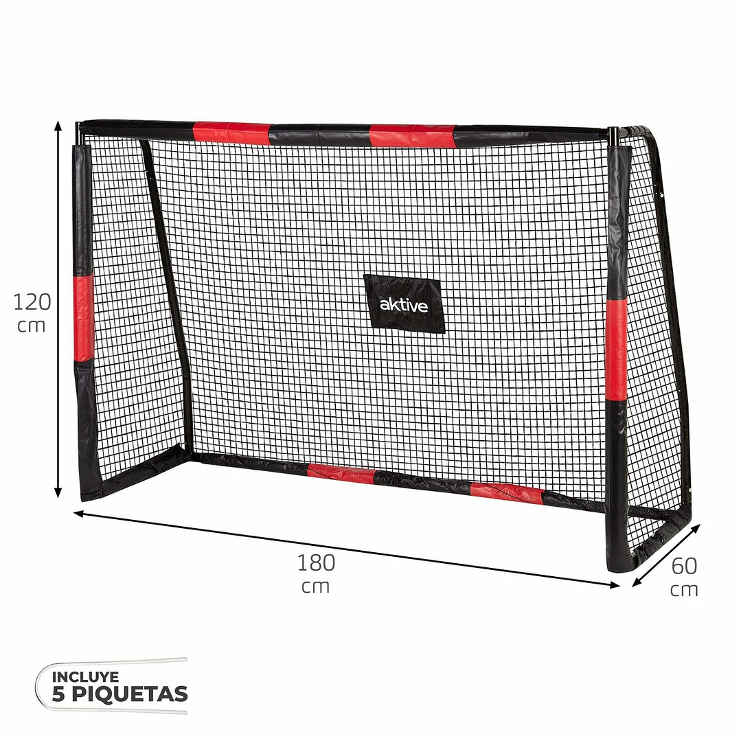 Portería de Fútbol Aktive Negra 180x60x120 cm Exterior 5