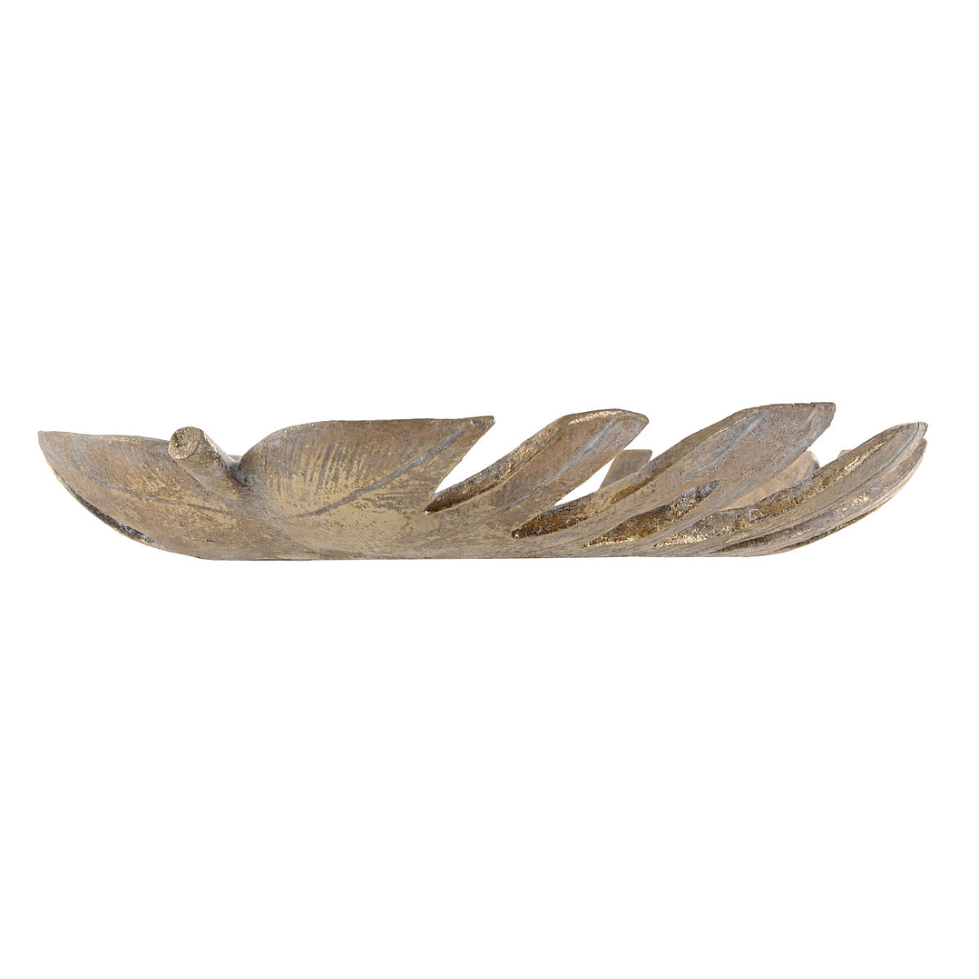 Centro de Mesa Home ESPRIT Hoja Dorada 34x29x5 cm 2