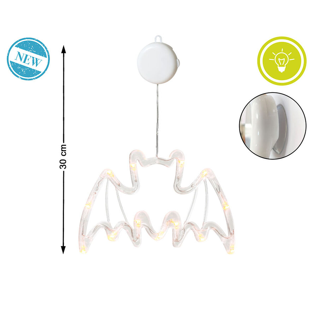 Murciélago con Luz 30x20 cm Decoración Halloween LED 2