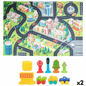 Alfombra de Juego Colorbaby Ciudad 2 Unidades con Coches