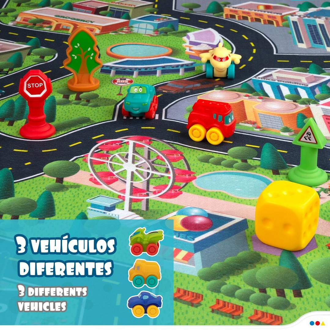 Alfombra de Juego Colorbaby Ciudad 2 Unidades con Coches 5