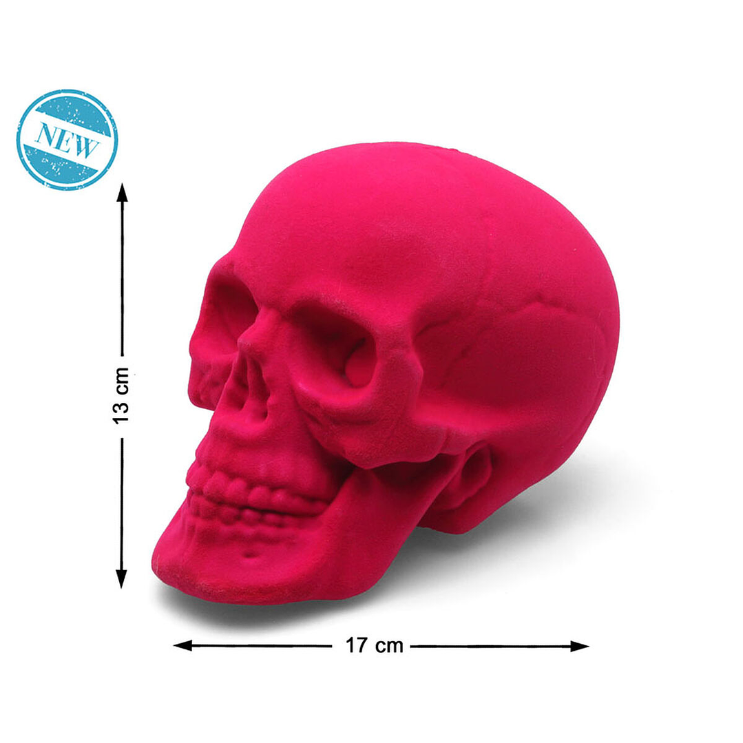 Calavera Rosa Decorativa Halloween 17 cm Estilo Original 2