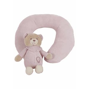 Cojín Cervical Infantil Lulu Rosa con Oso de Peluche