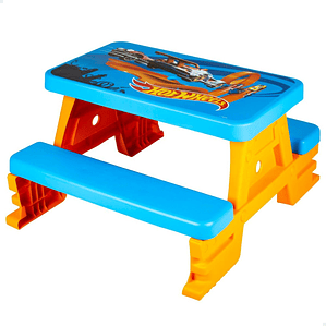 Mesa Infantil Hot Wheels con Pongotodo Azul Naranja 69 cm