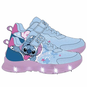 Zapatillas Infantiles Stitch Azul Talla 25 – Cómodas con Luces LED