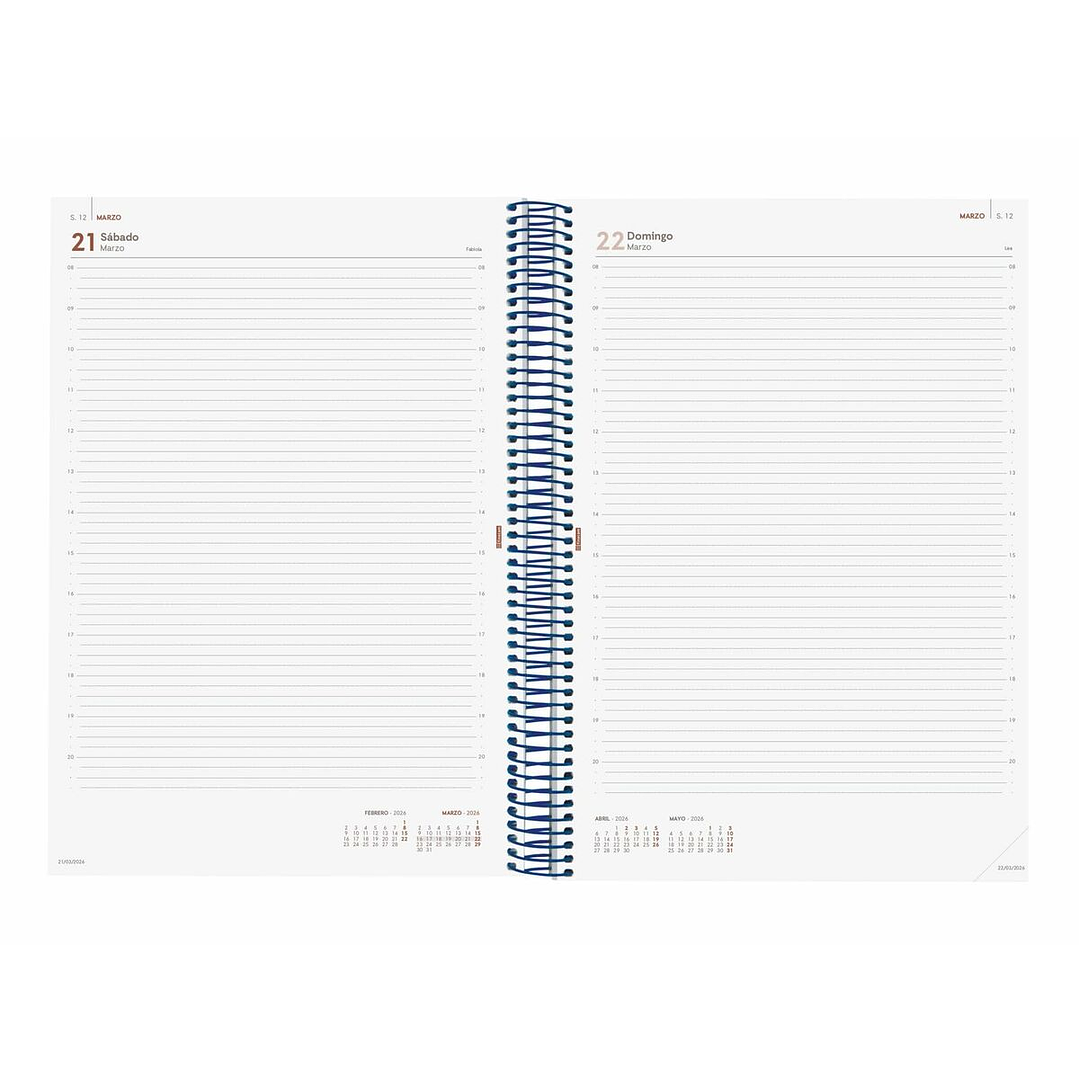 Agenda Finocam YEAR Azul A4 2026 – Día Vista Espiral 4