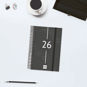 Agenda Finocam YEAR Negro 2026 Día Vista – Compacta y Funcional