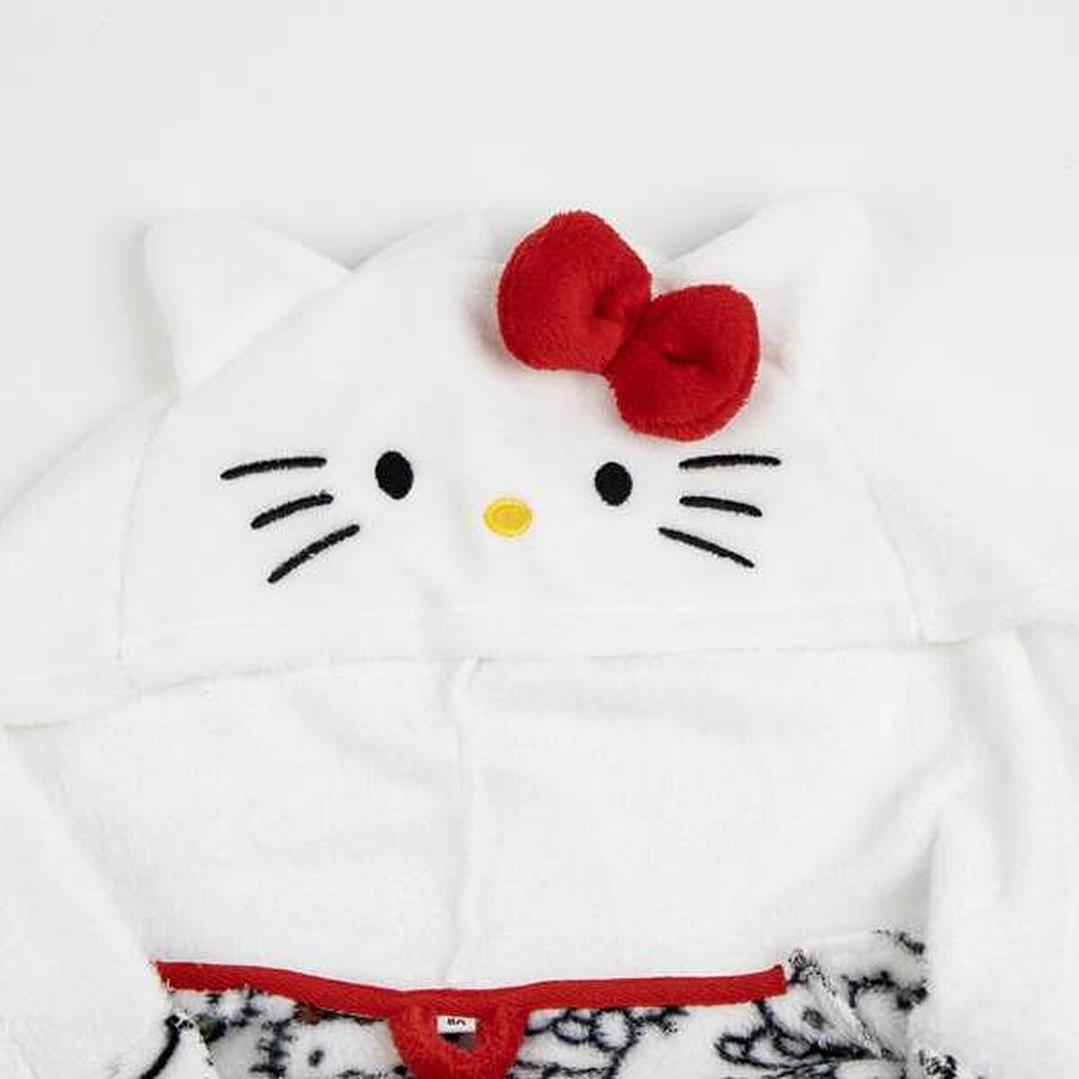 Batín Infantil Hello Kitty Blanco – Suave, Cálido y con Capucha 2