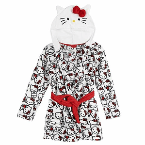 Batín Infantil Hello Kitty Blanco – Suave, Cálido y con Capucha