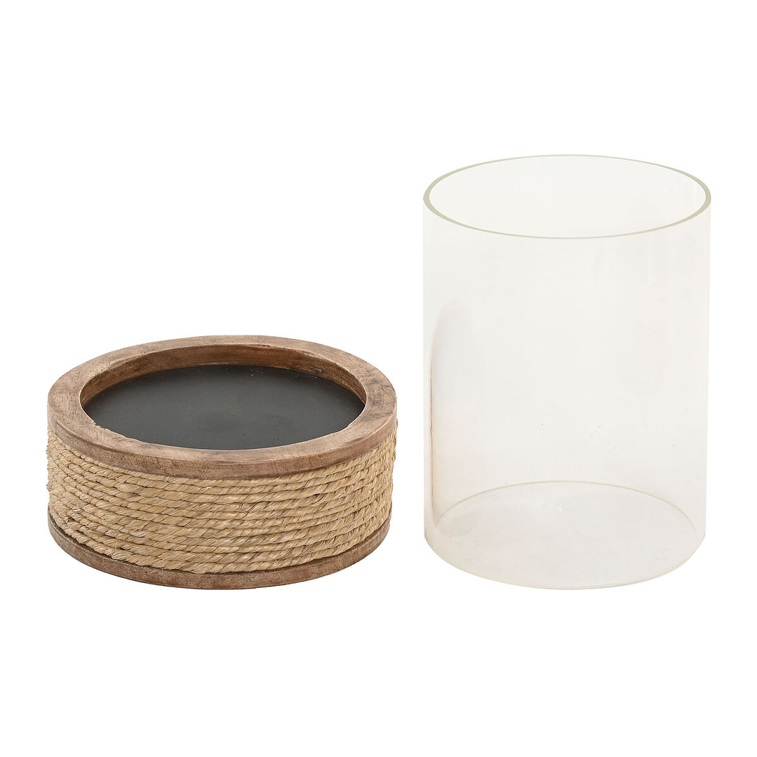 Portavelas Home ESPRIT Cottage Marrón Natural Madera de Mango 4