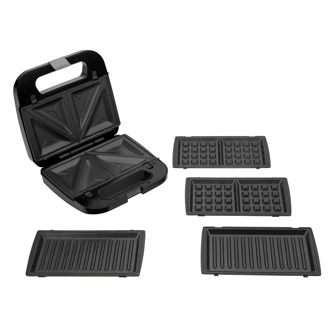 Sandwichera JATA JESW2010 750 W 3 en 1 Antiadherente Negra 1