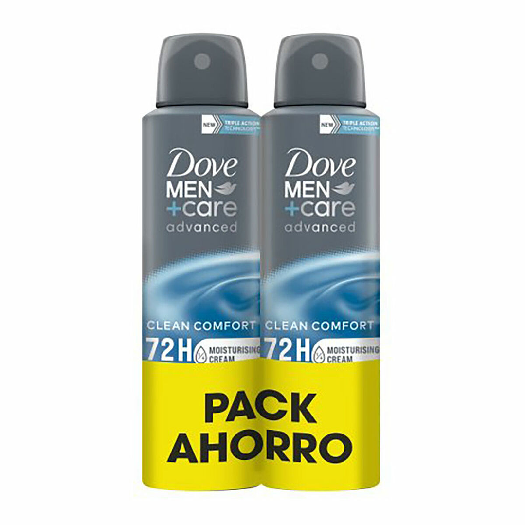 Desodorante en Spray Dove Men Clean Comfort 150 ml Fresco x2 1