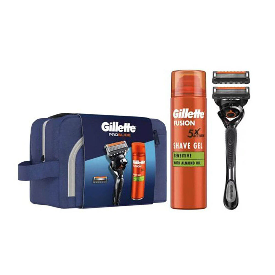 Set Afeitado Gillette ProGlide con Neceser y Gel 2 Recambios 1