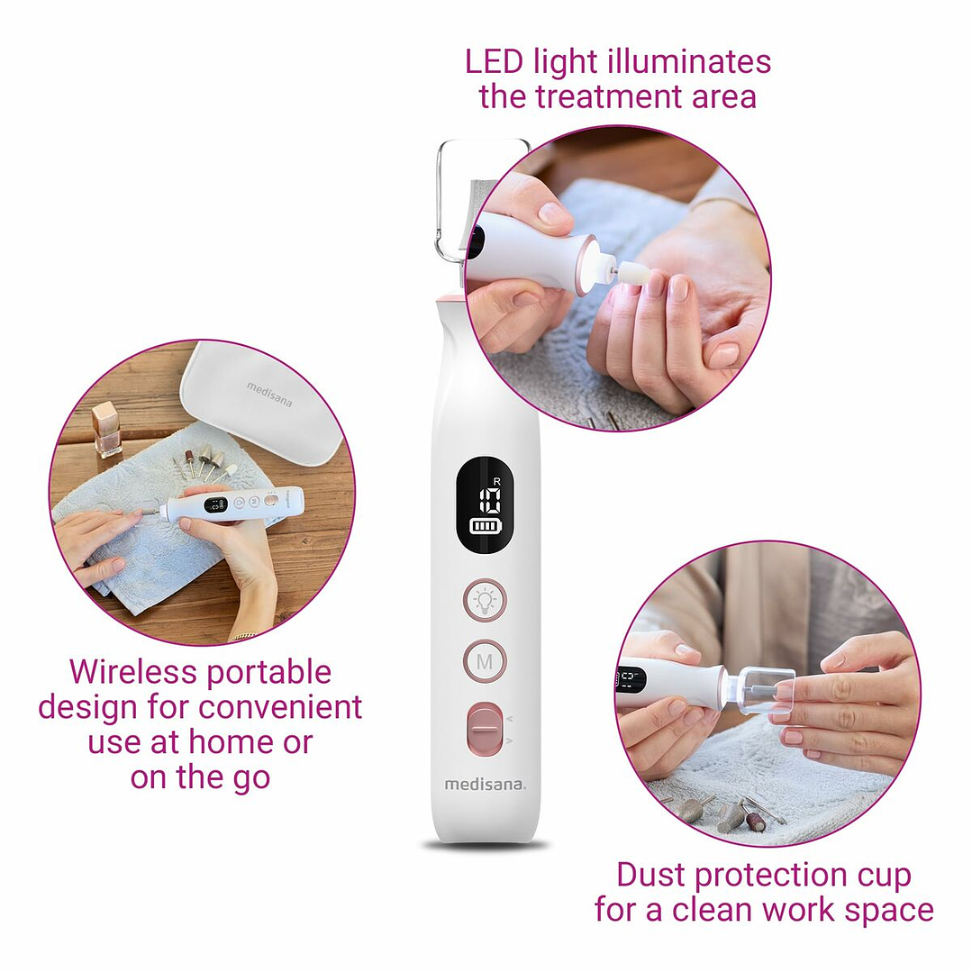Set Manicura Medisana MP 940 Inalámbrico Blanco 10 Accesorios 3