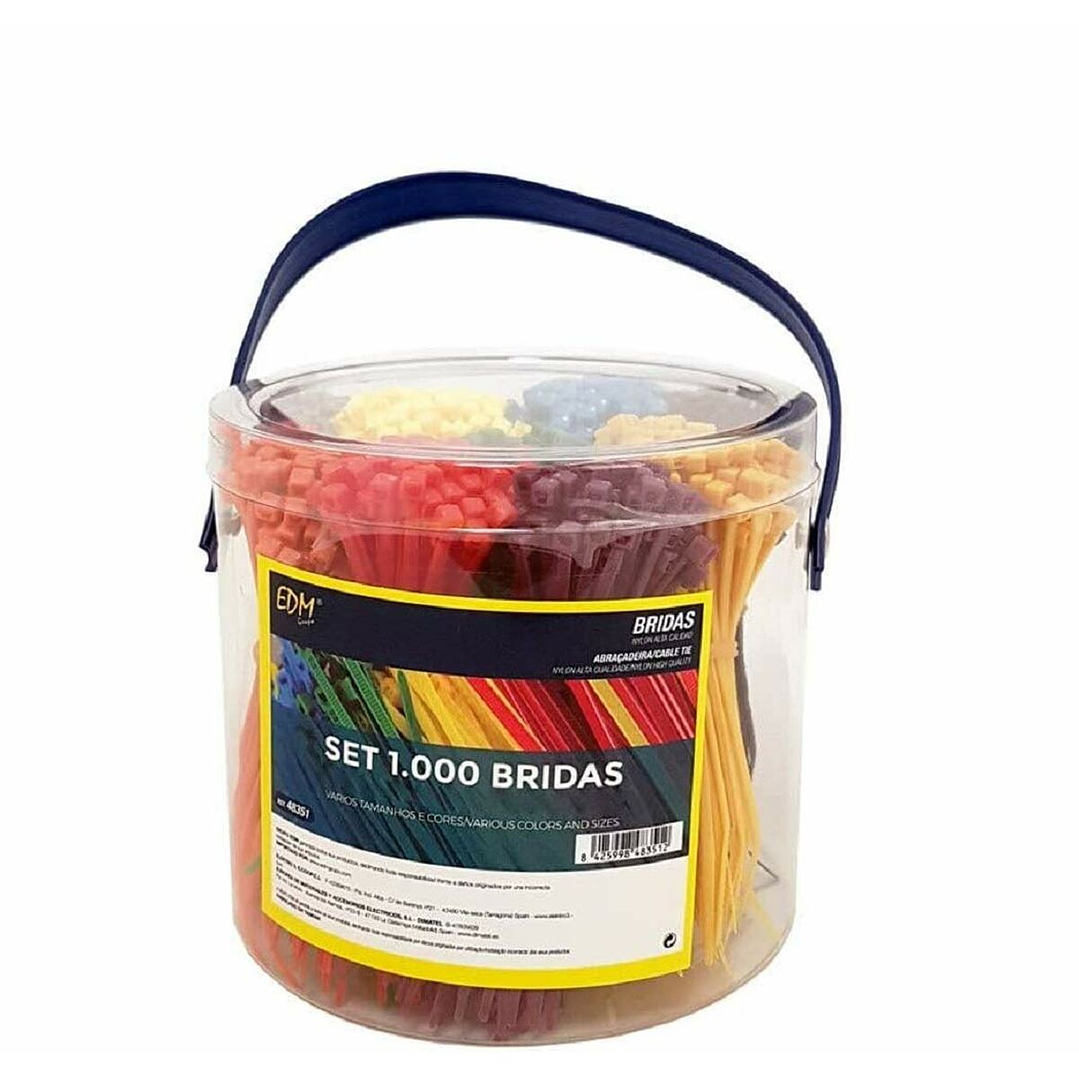 Bridas Nailon EDM 1000 unidades Colores surtidos 100 x 2,5 mm 5