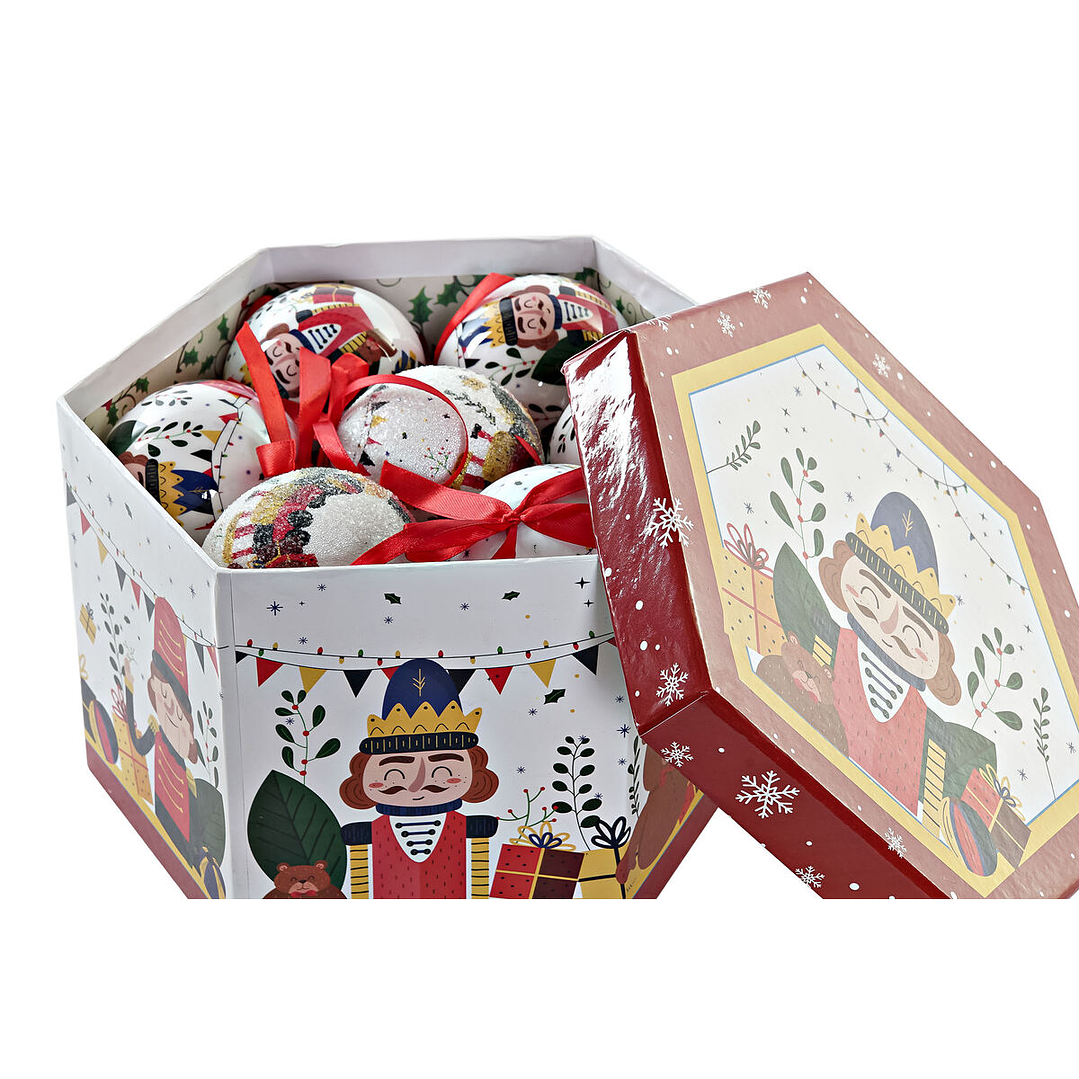 Bolas Navidad Home ESPRIT 14 pcs Blanco Rojo Cascanueces 3