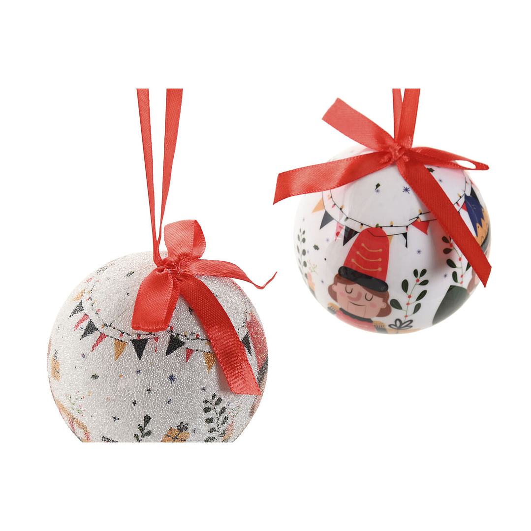 Bolas Navidad Home ESPRIT 14 pcs Blanco Rojo Cascanueces 4