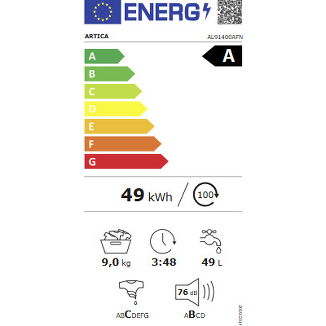 Lavadora Artica AL91400AFN 9 kg 1400 rpm Clase A 6