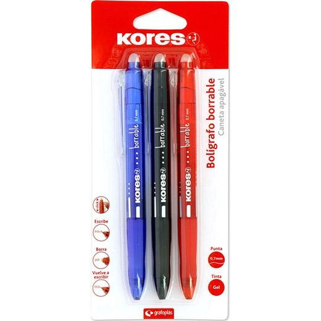 Bolígrafos gel Kores Multicolor 0,7 mm Pack 12 1