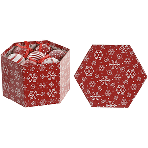 Bolas De Navidad Home ESPRIT Blanco Rojo 14 Piezas