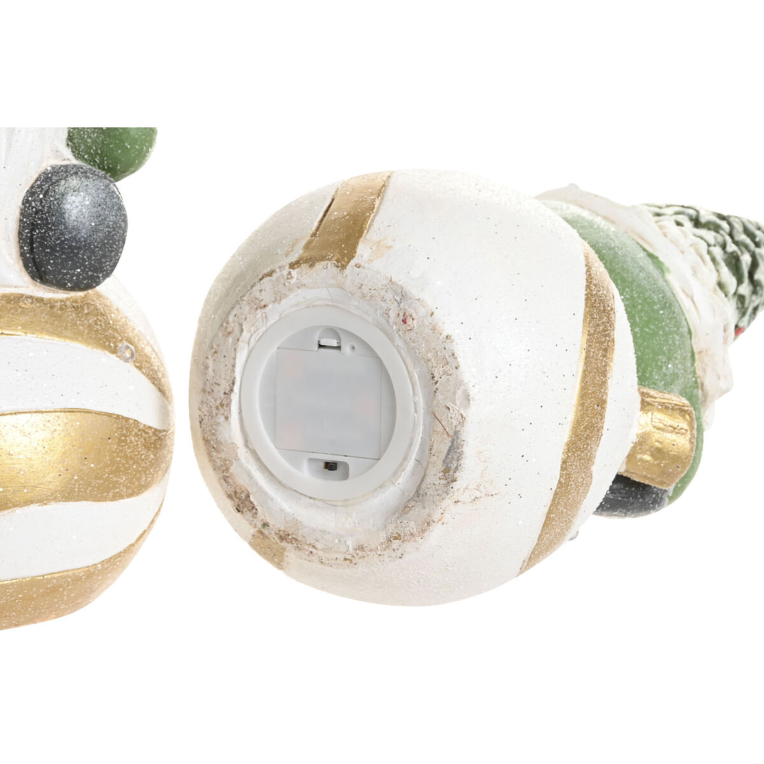 Adorno De Navidad Home ESPRIT Gnomo Blanco Verde Dorado 3 Uds 2