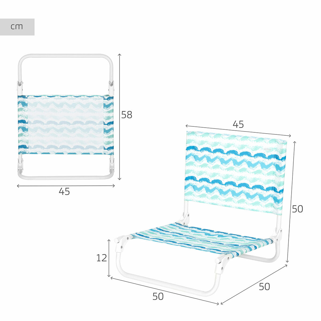 Silla de Playa Aktive Plegable 45x50x50 cm Pack 6 2