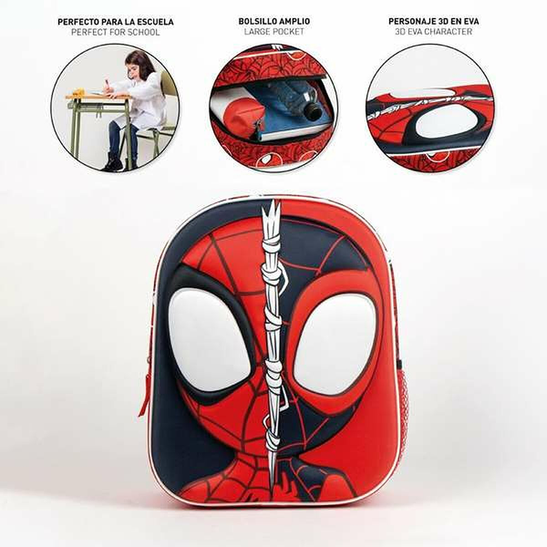 Mochila Escolar Spider‑Man Roja 25x31x10 cm 2