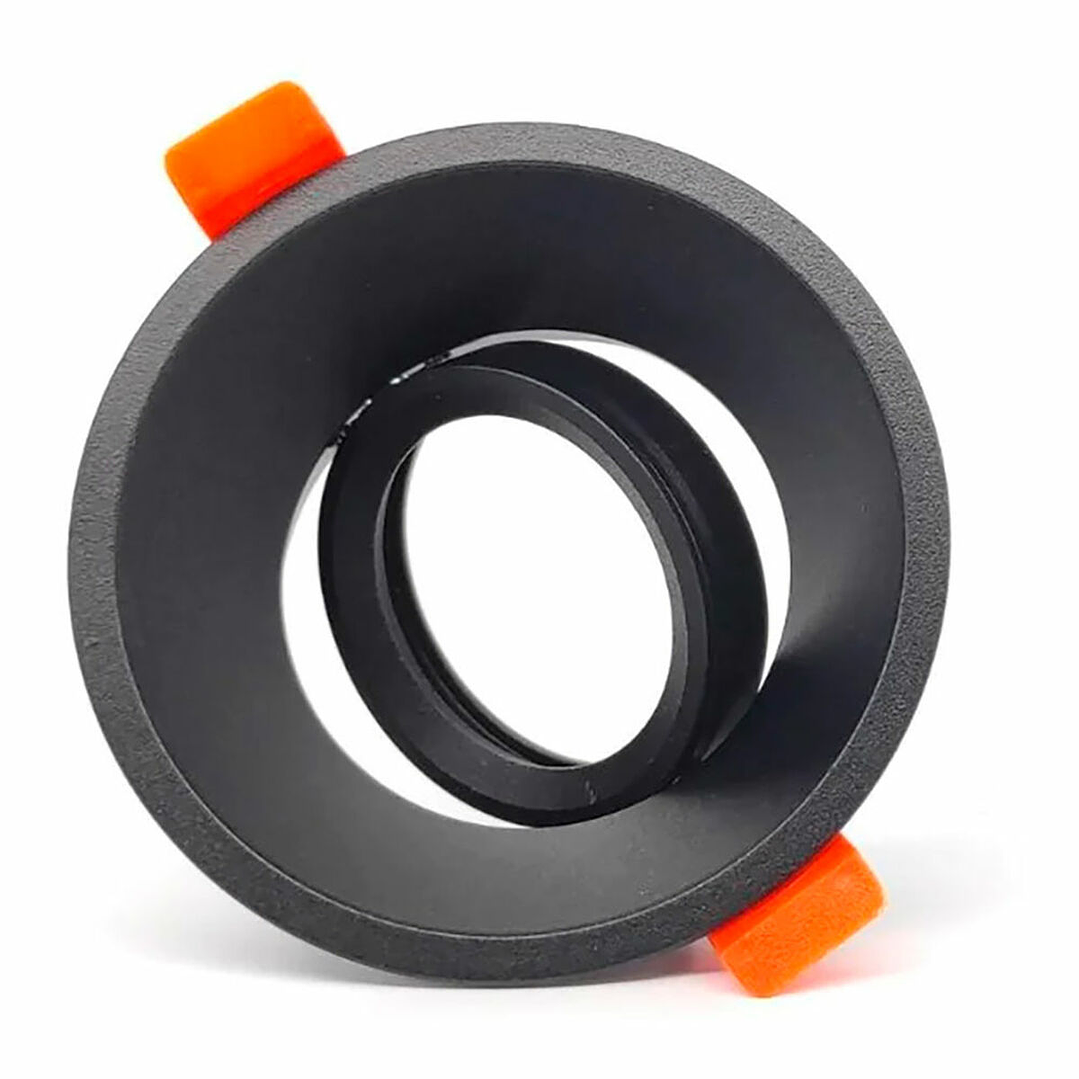 Plafón empotrable F‑Line GU10 aluminio negro Ø90 mm 1