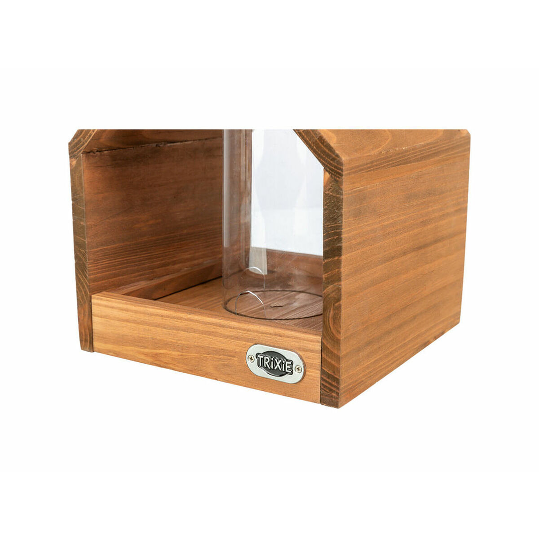 Comedero Trixie Marrón para Pájaros de Madera 20x24x20 cm 8