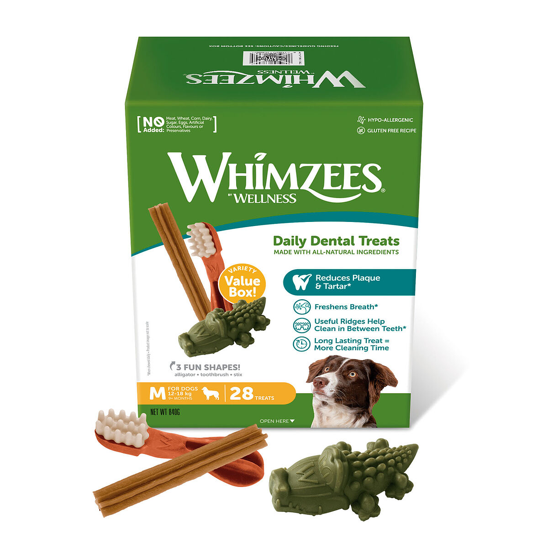Whimzees Daily Dental Treats Caja 28 Unidades M 1
