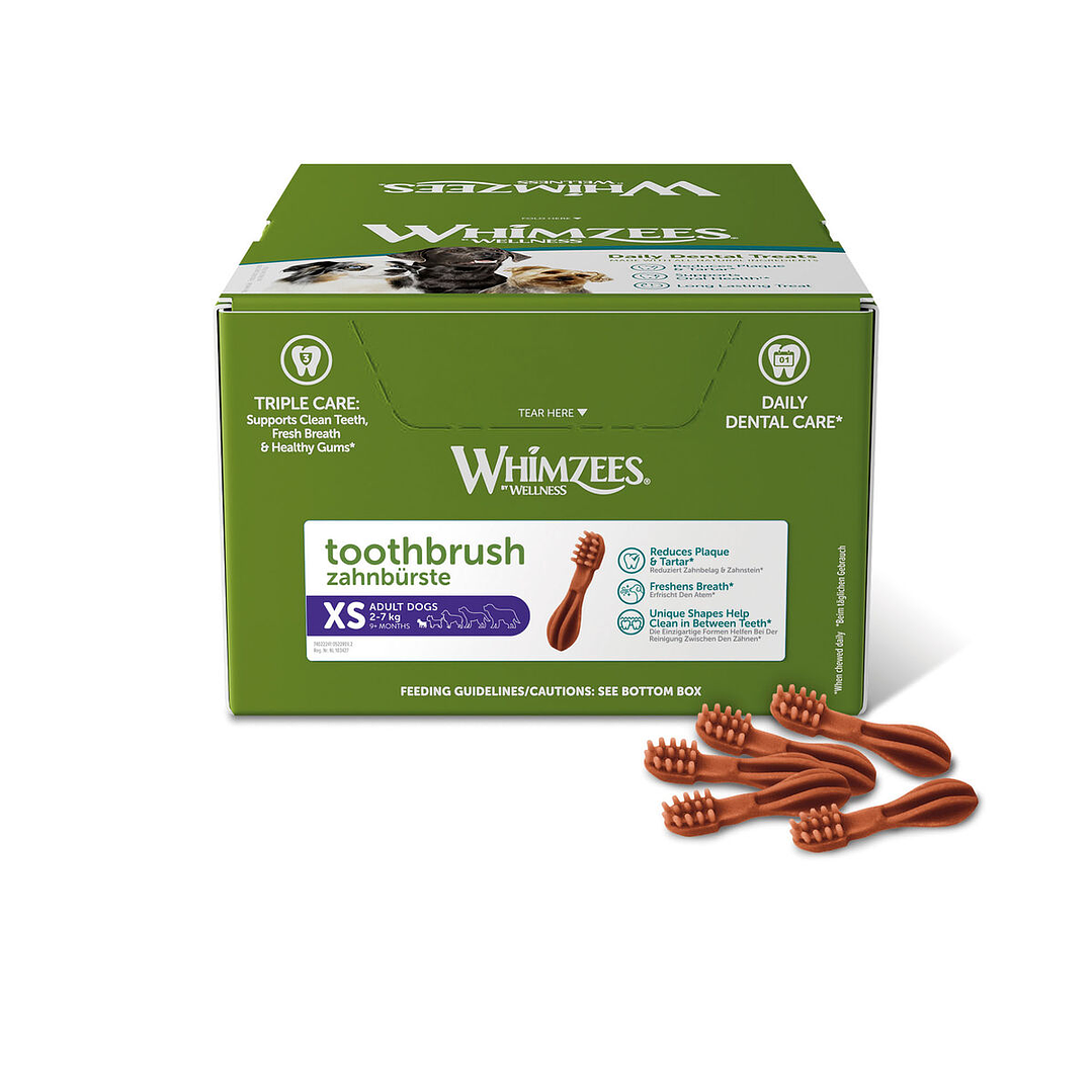 Whimzees Toothbrush Caja XS 350 uds — Snacks Dentales 1