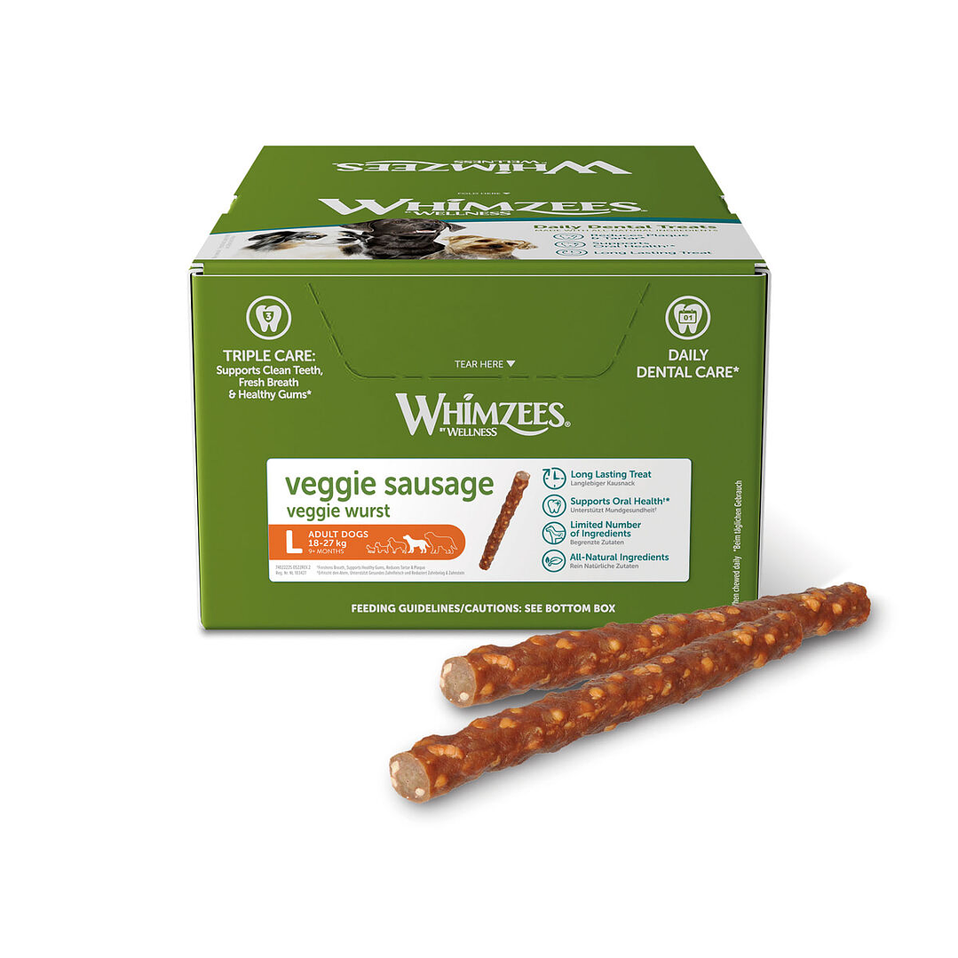Whimzees Veggie Sausage Caja 50 uds Dental 1