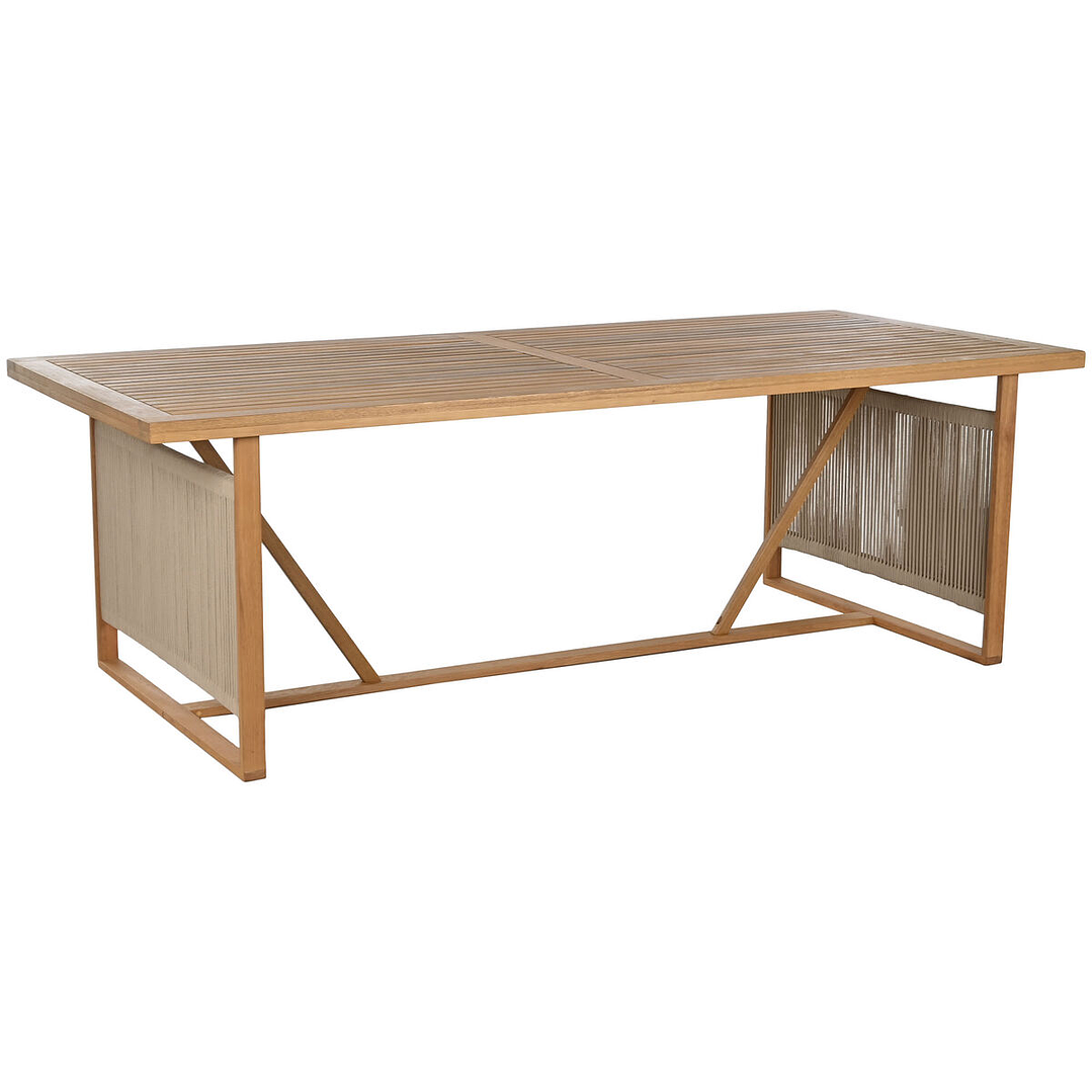 Conjunto Mesa y Sillas Home ESPRIT Marrón Eucalipto 230 cm 5