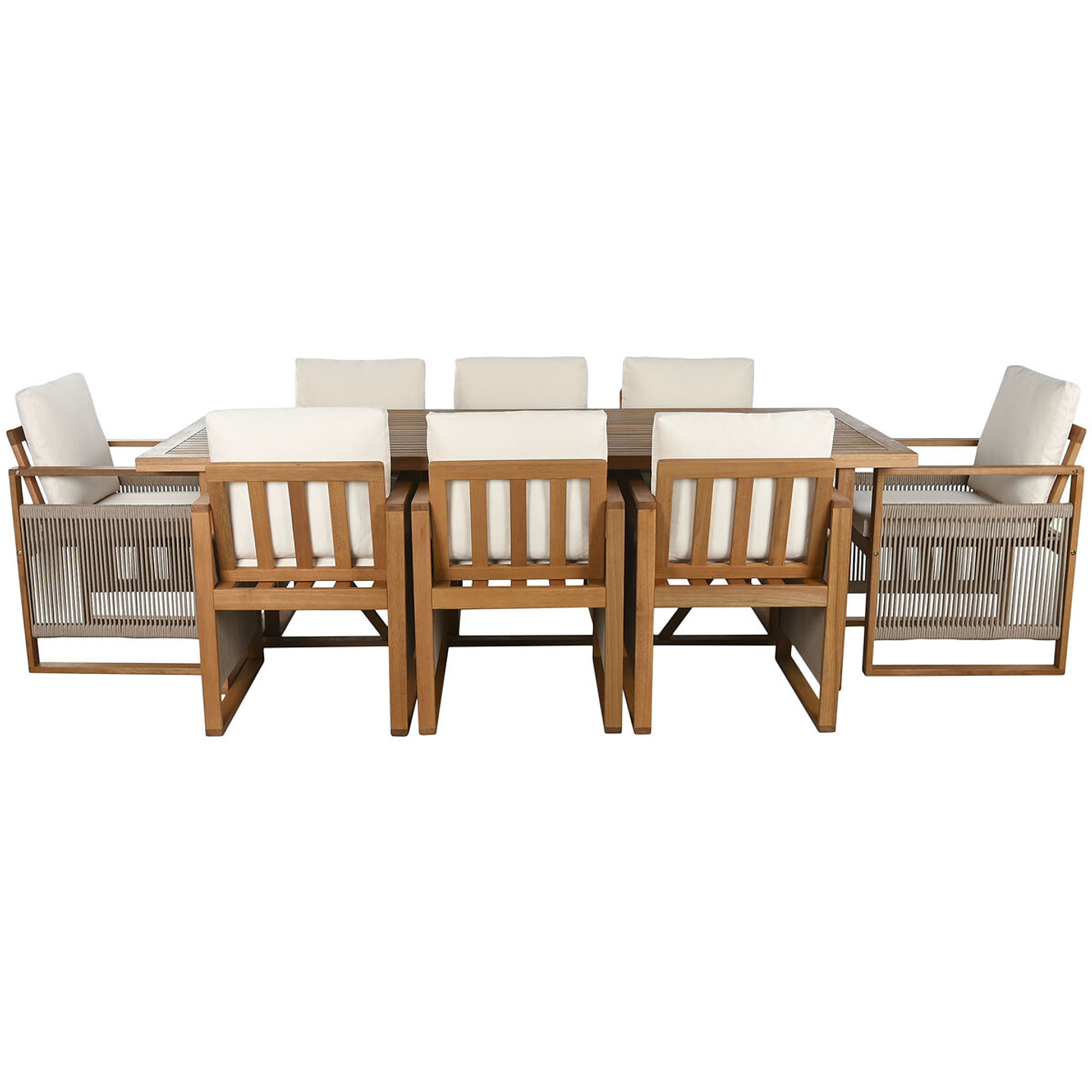 Conjunto Mesa y Sillas Home ESPRIT Marrón Eucalipto 230 cm 9