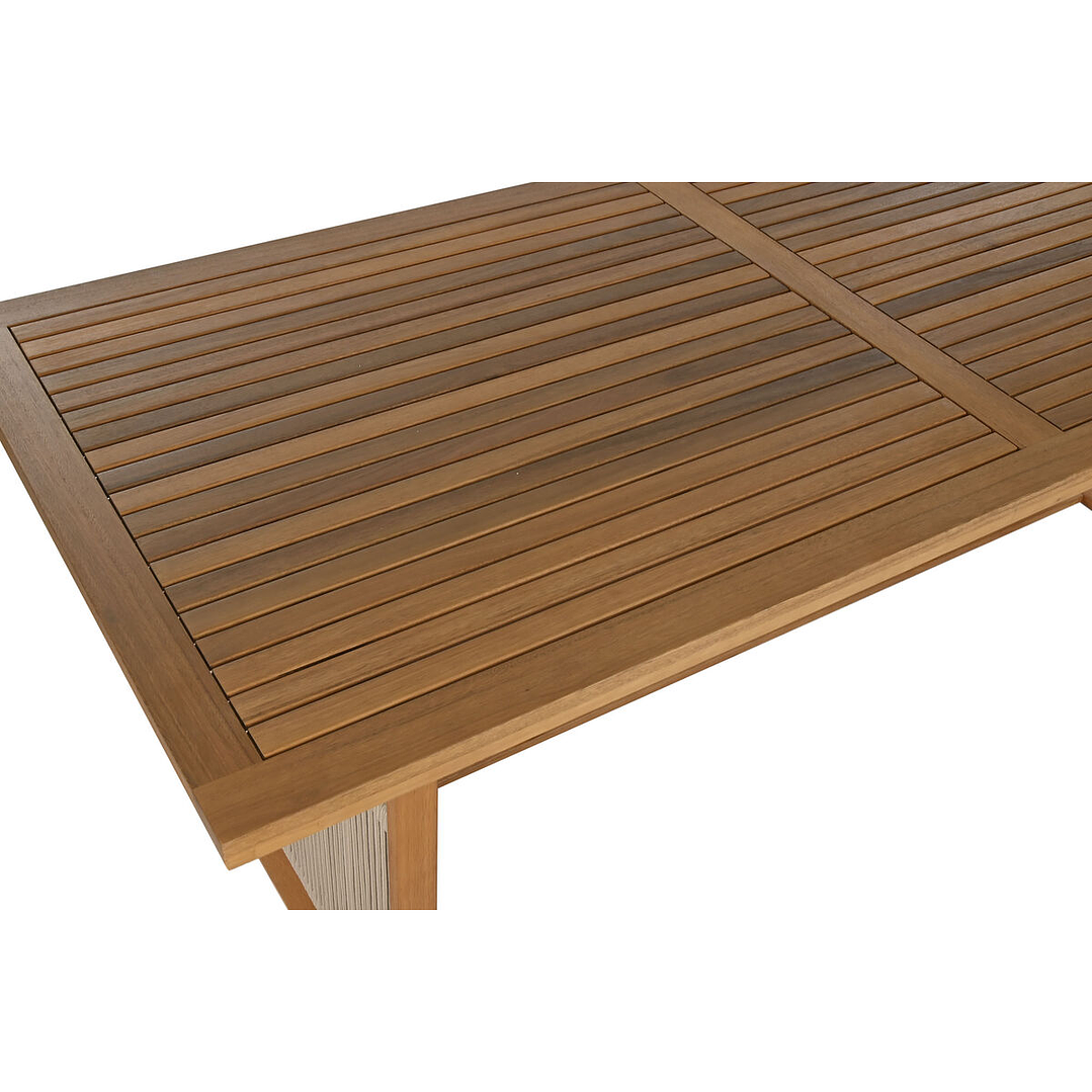 Conjunto Mesa y Sillas Home ESPRIT Marrón Eucalipto 230 cm 10